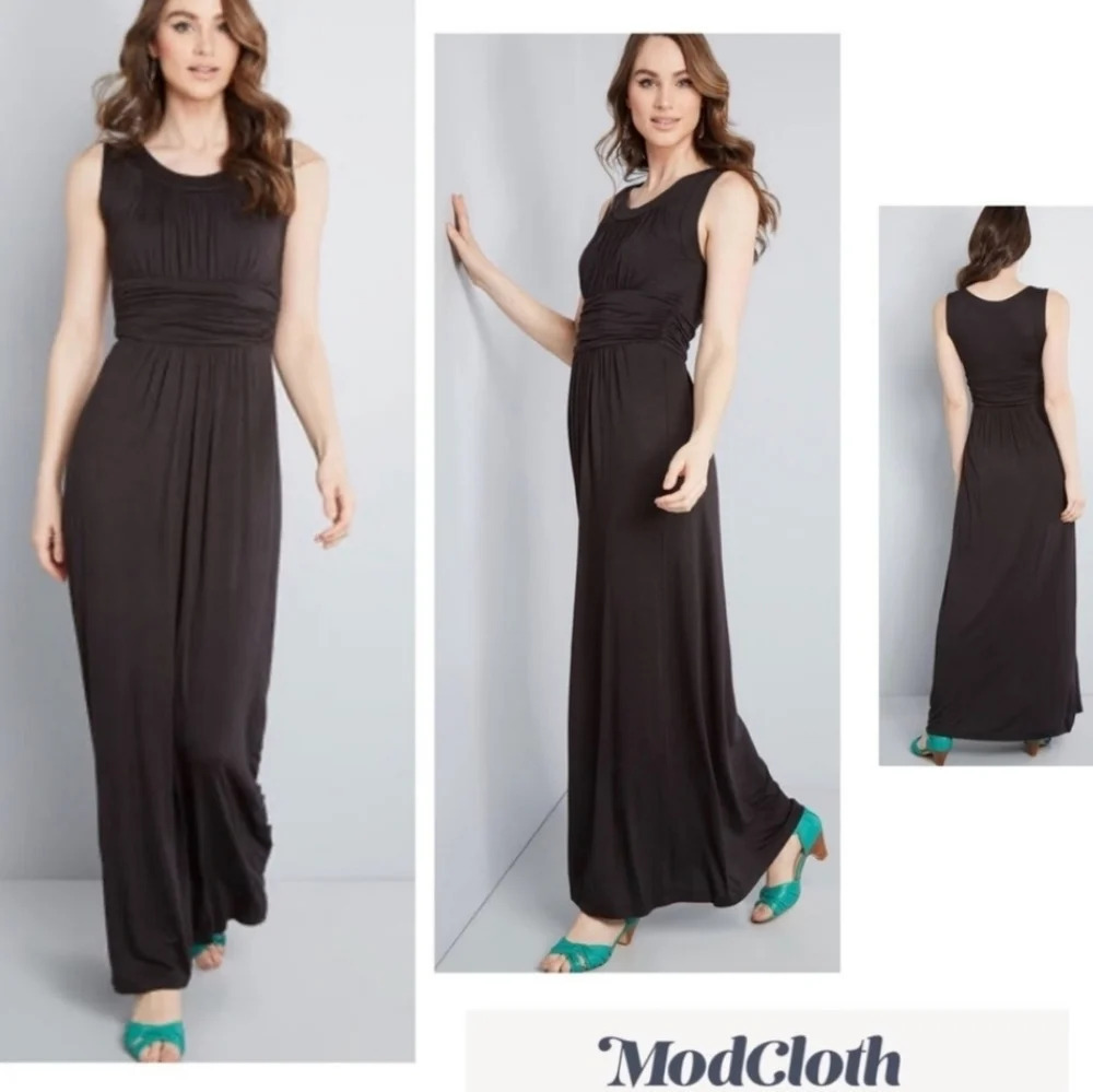 NWT ModCloth Just Love It Black Sleeveless Maxi Dress XS